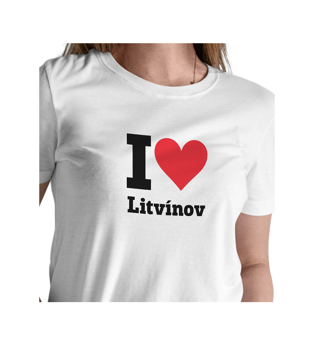 Dámské triko bílé - I love Litvínov