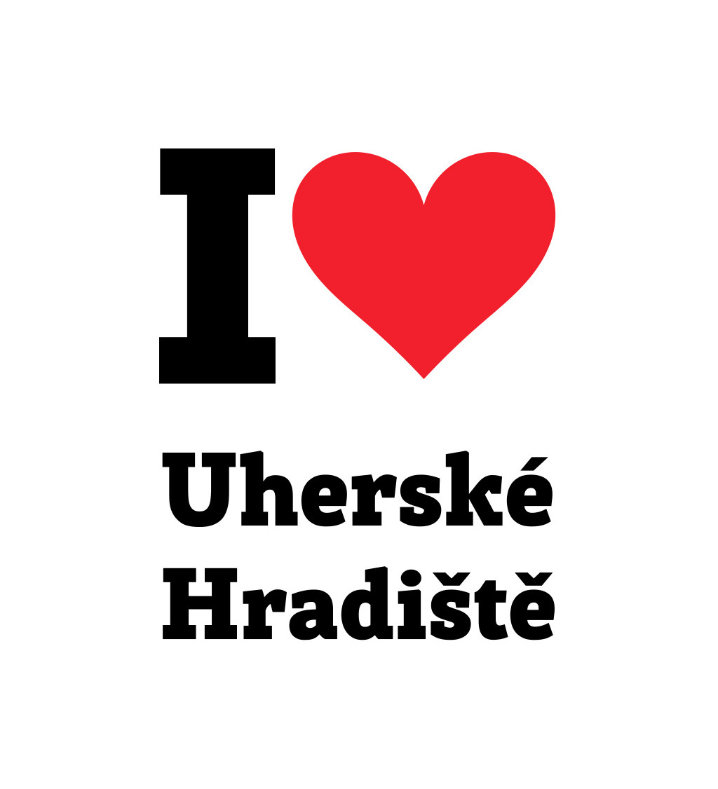 Dámské triko bílé - I love Uherské Hradiště