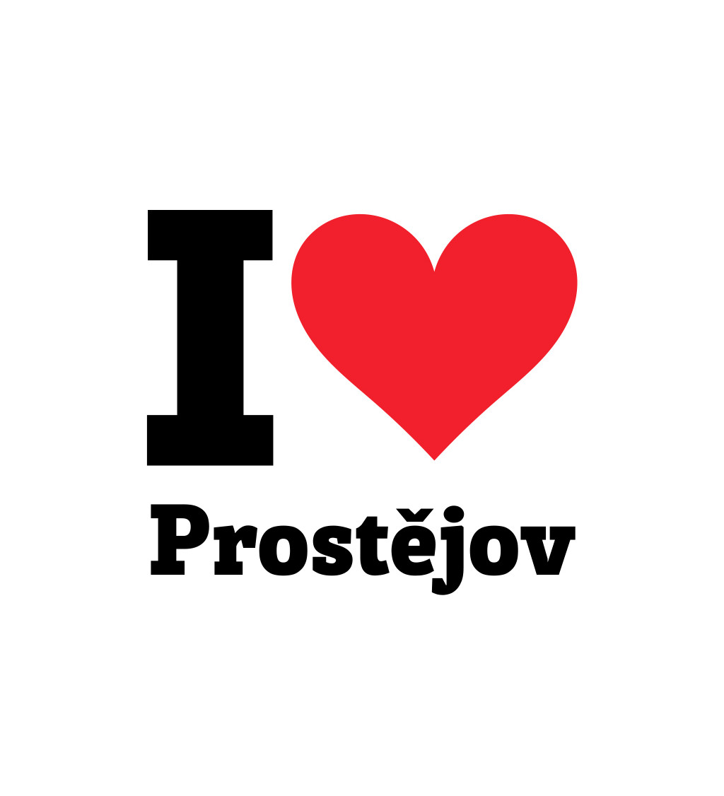 Pánské triko bílé - I love Prostějov