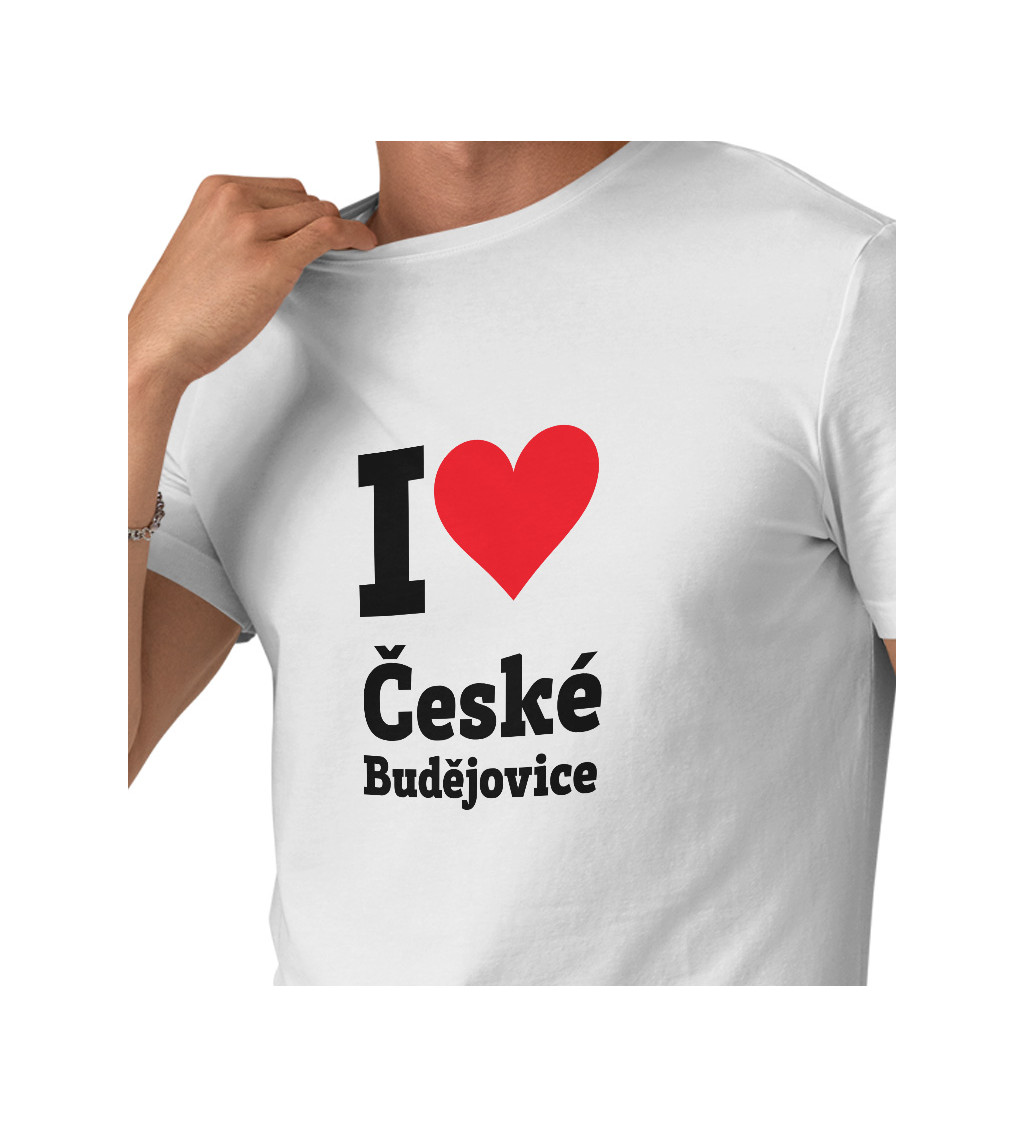 Pánské triko bílé - I love České Budějovice