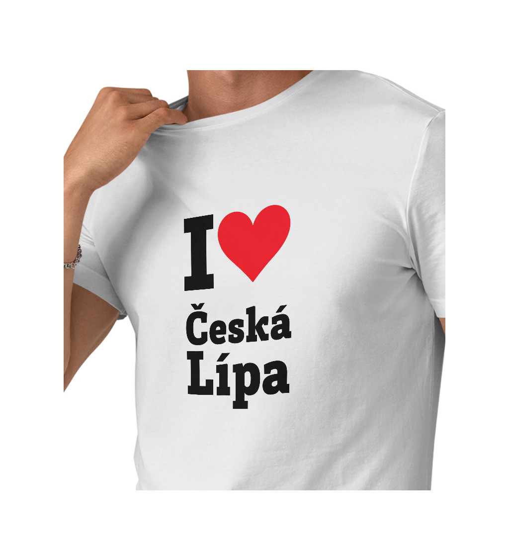 Pánské triko bílé - I love Česká Lípa