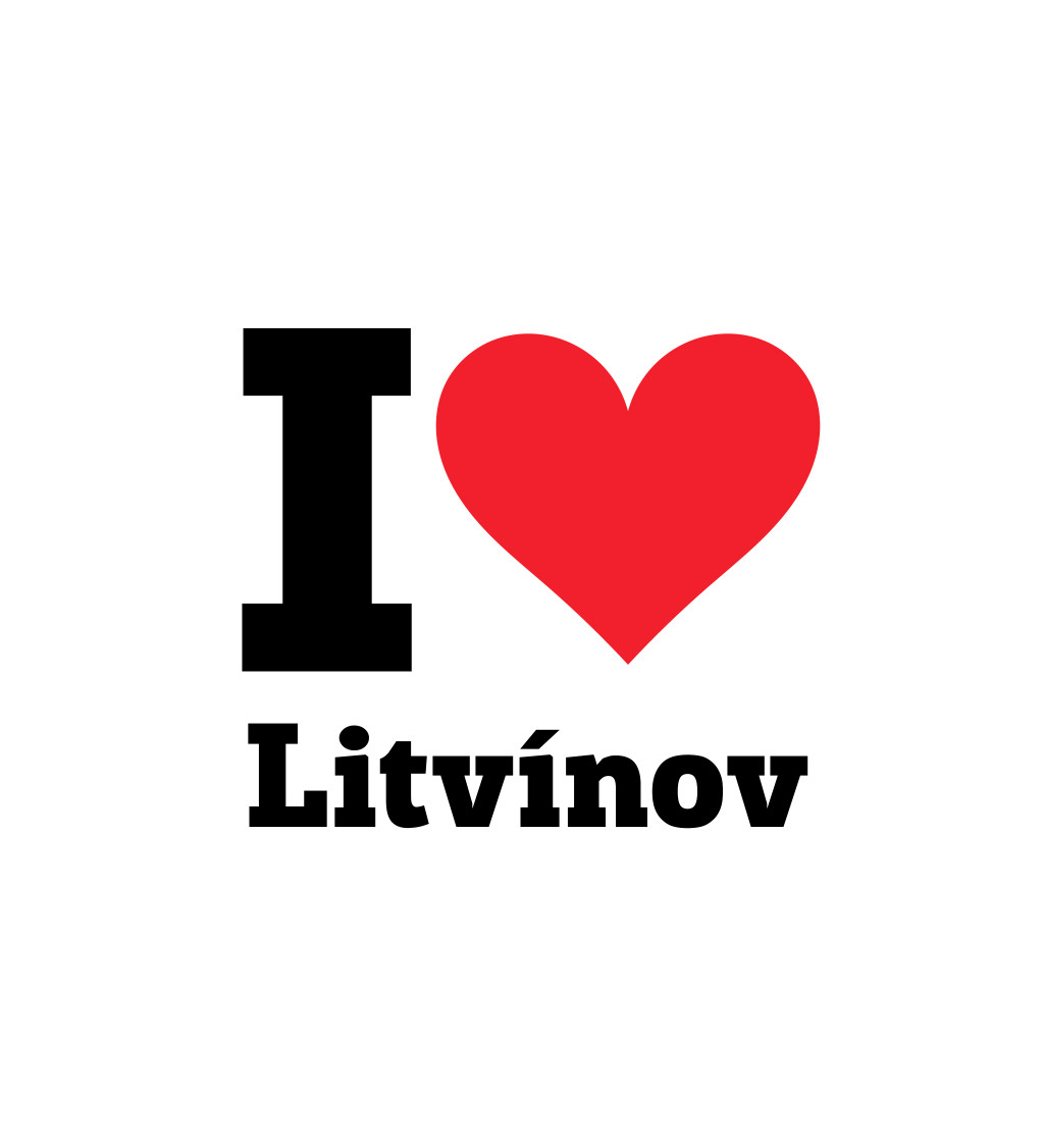 Pánské triko bílé - I love Litvínov