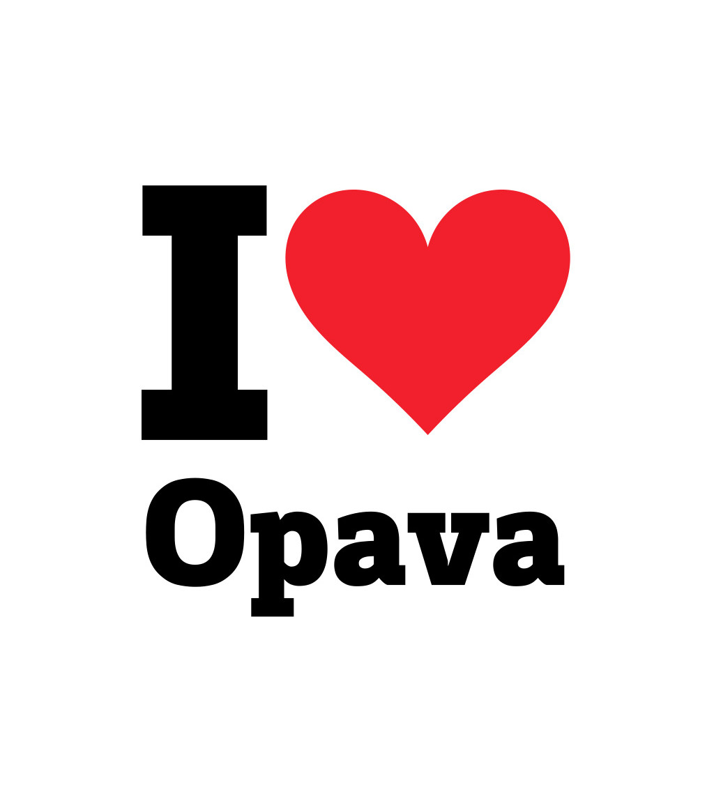 Dámské triko bílé - I love Opava