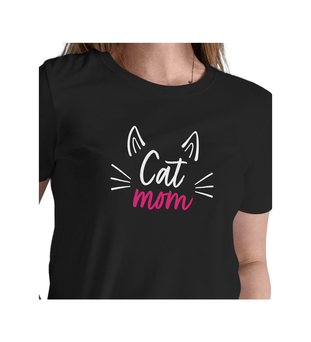 Dámské triko černé- Cat mom