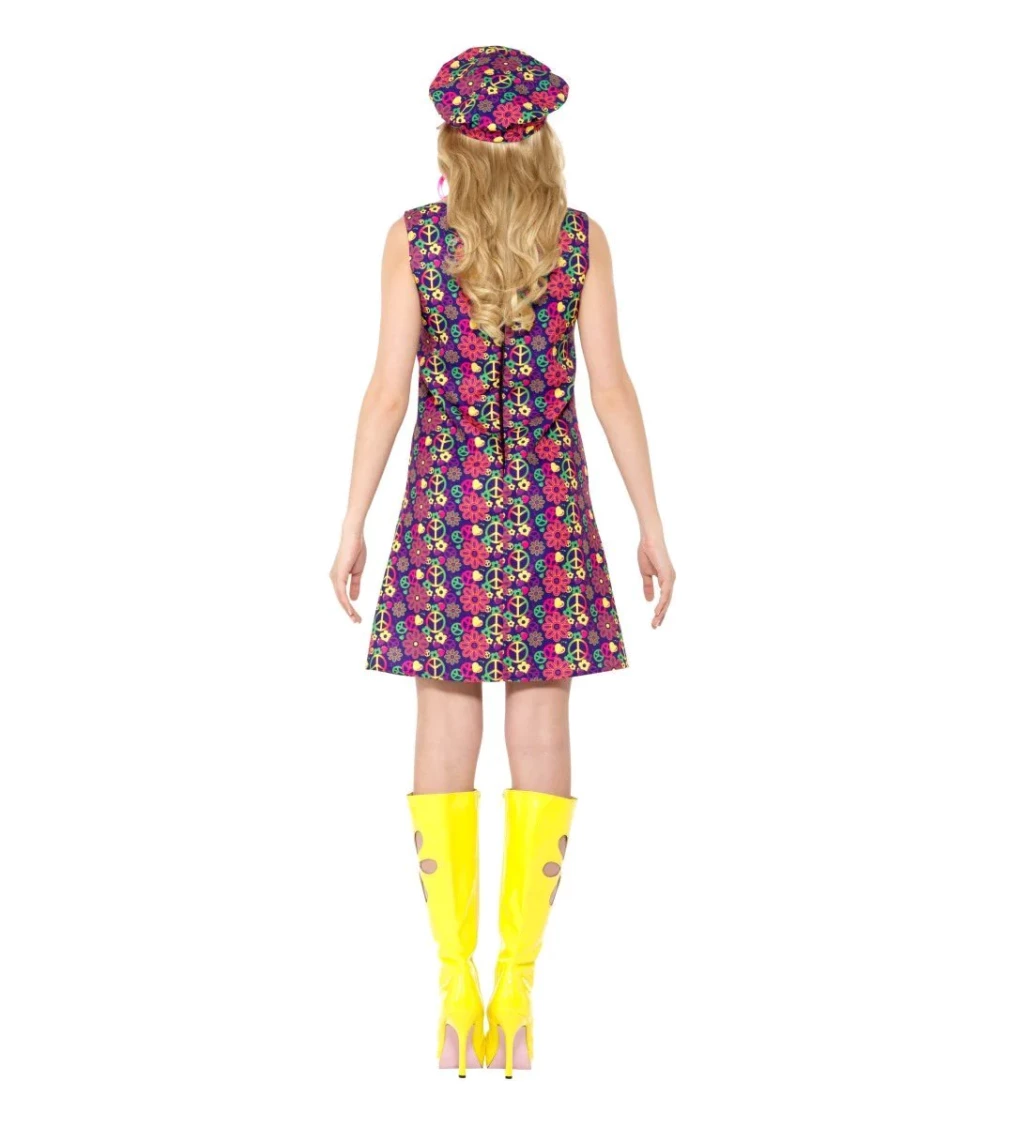 Hippies fialový dámský kostým