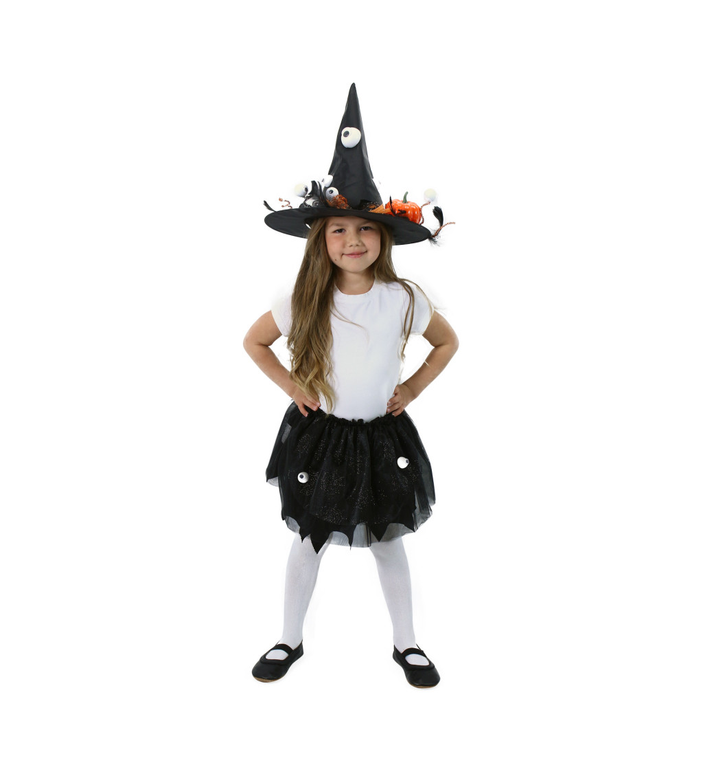 Dětský set - tutu sukně čarodějnický klobouk