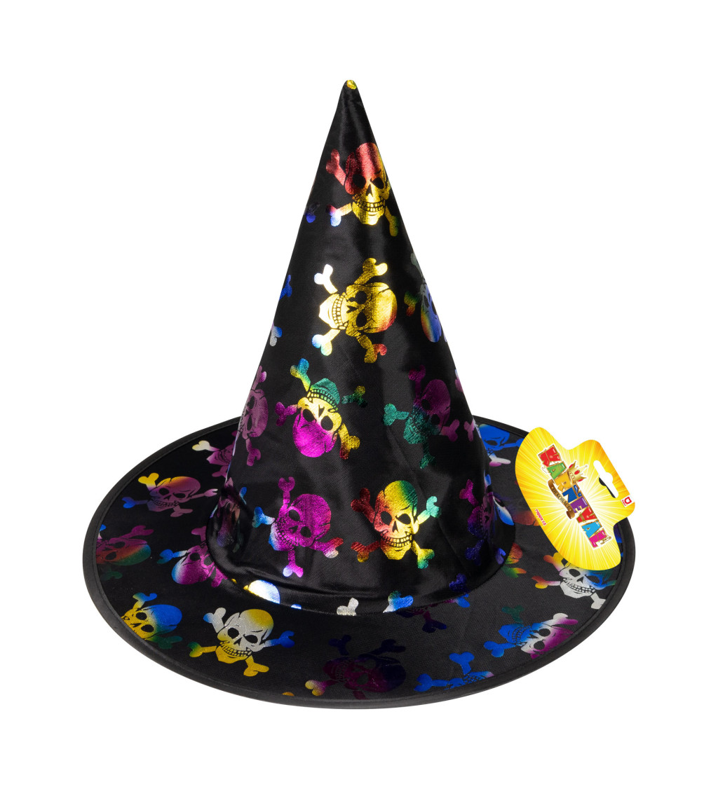 Dětský čarodějnický klobouk - lebky