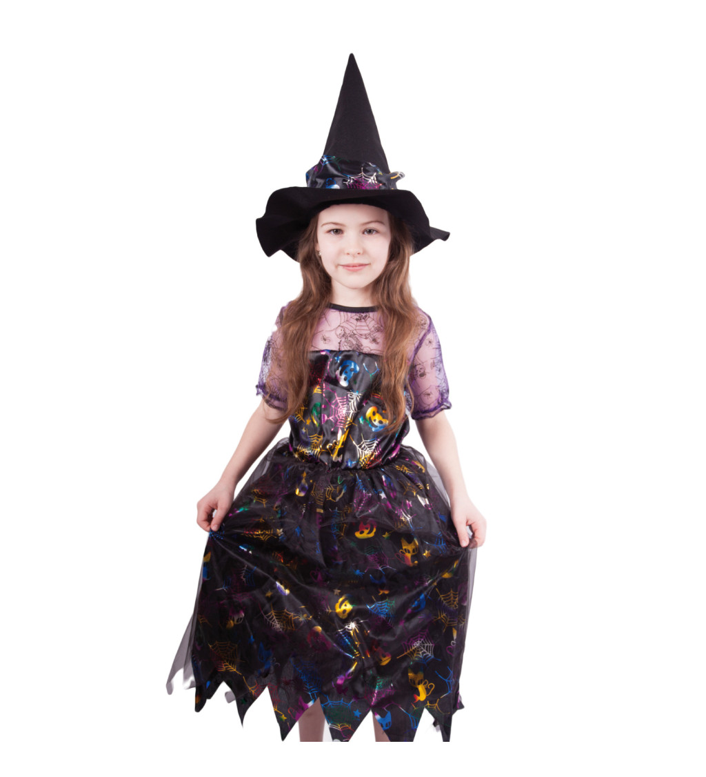 Dětský kostým - barevná čarodějka