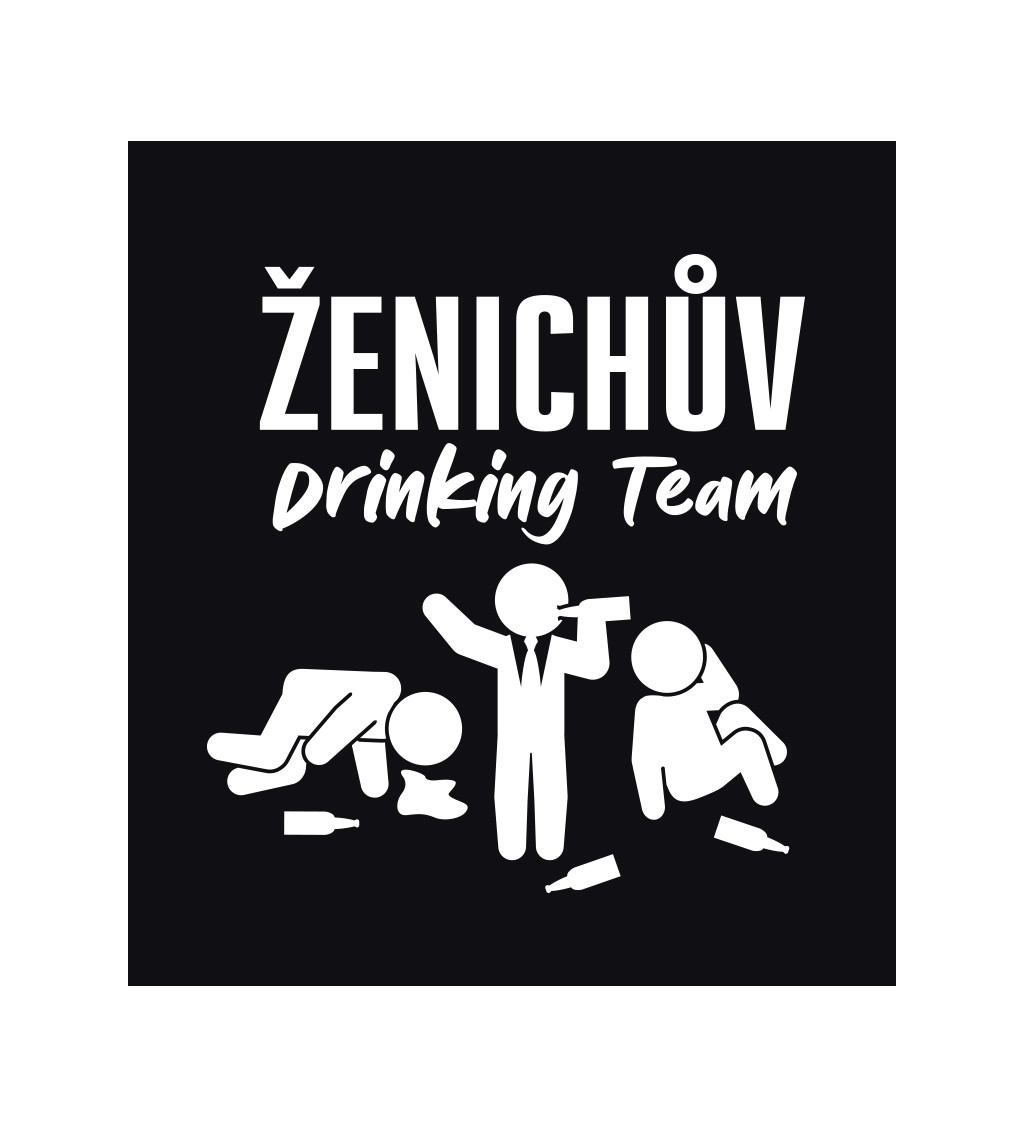 Pánské tričko černé - Ženichův drinking team