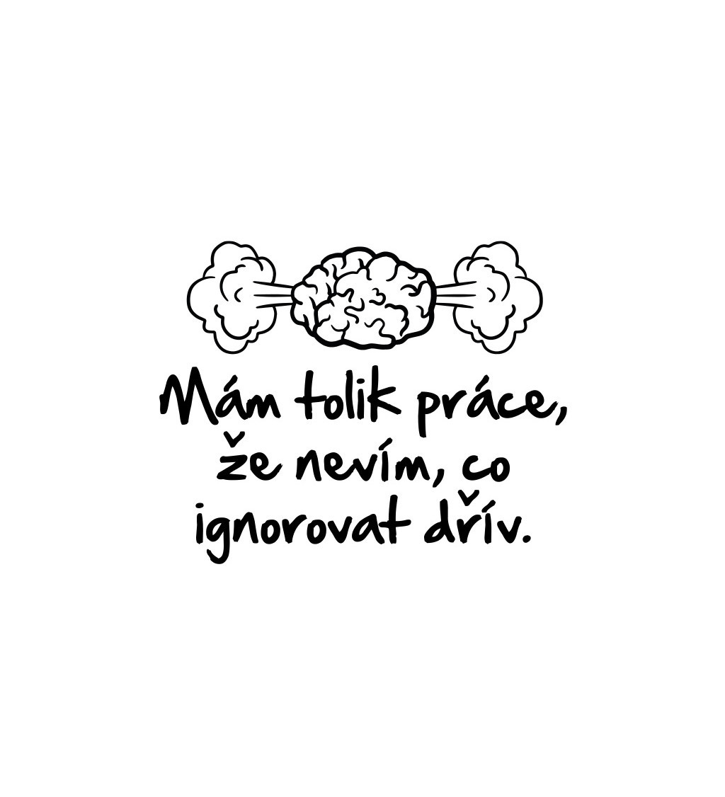 Nažehlovací motiv: Mám tolik práce, že nevím co ignorovat dřív