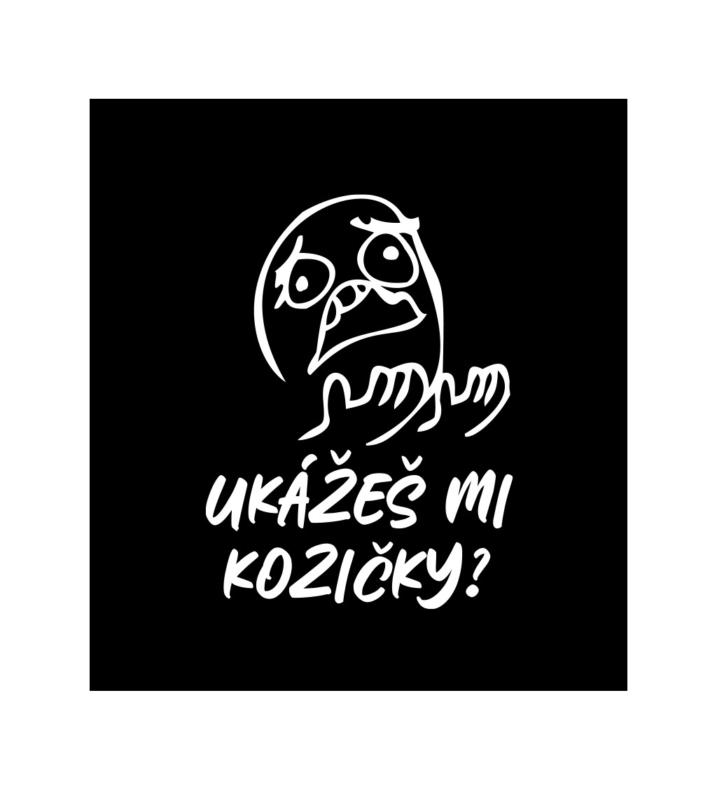 Pánské černé tričko – Ukážeš mi kozičky?