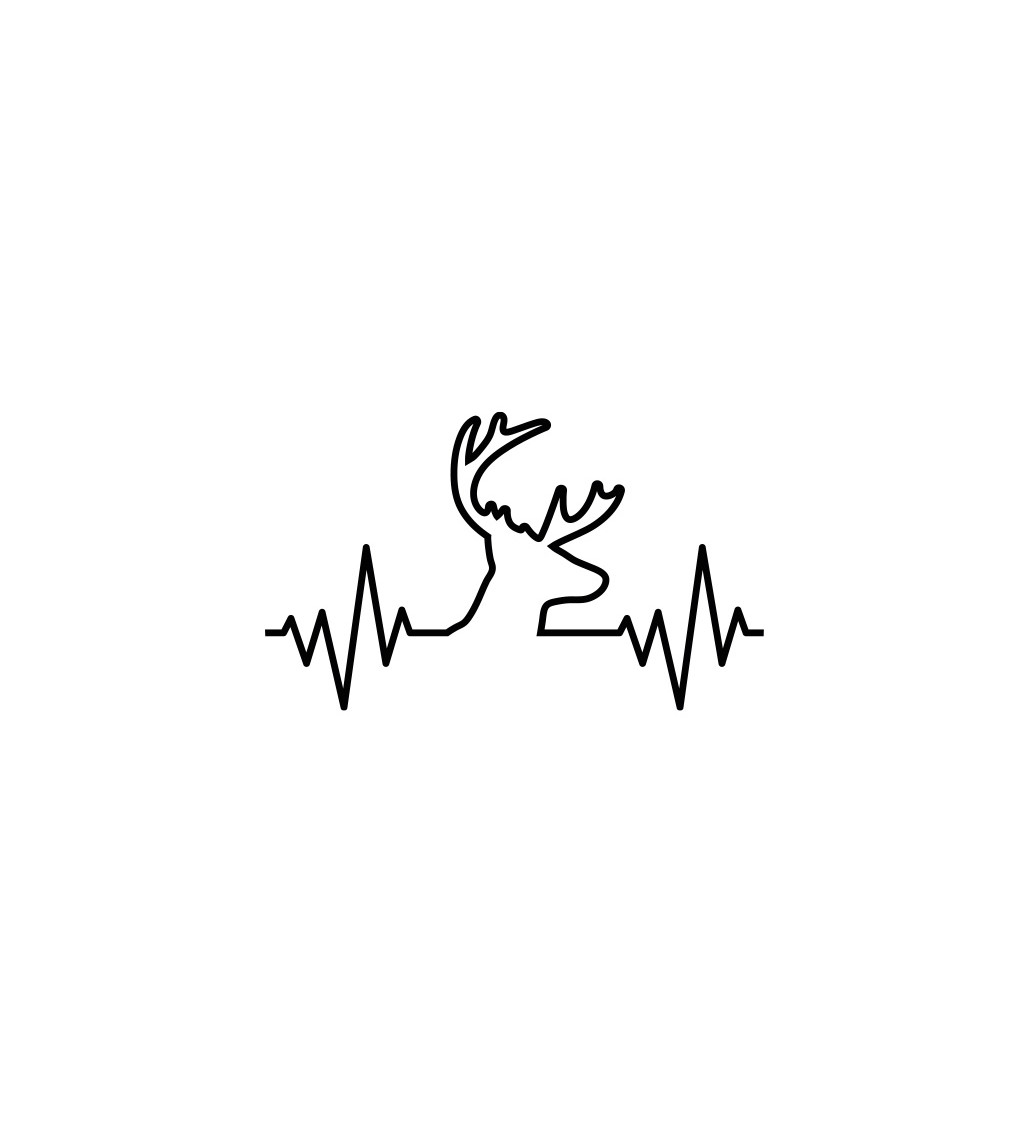 Dámské bílé tričko – Tep jelen