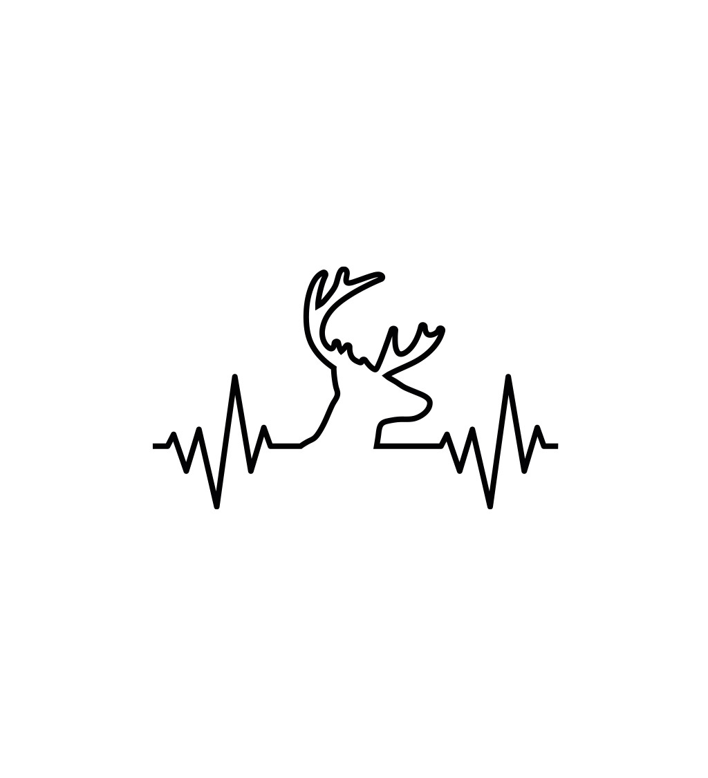 Pánské bílé tričko – Tep jelen