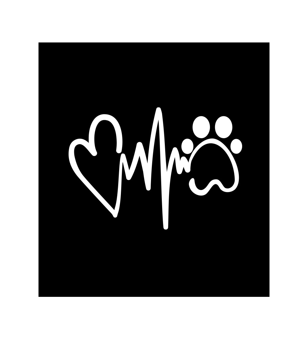 Pánské černé tričko – Tep psí tlapka