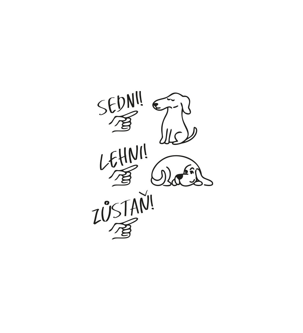 Bílé dámské tričko – Sedni, lehni, zůstaň