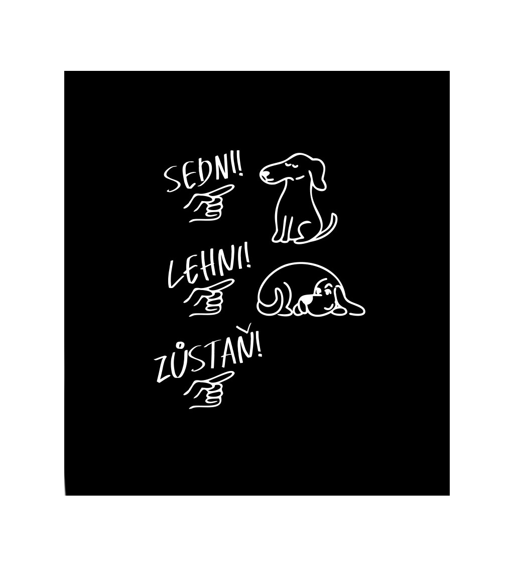 Černé dámské tričko – Sedni, lehni, zůstaň