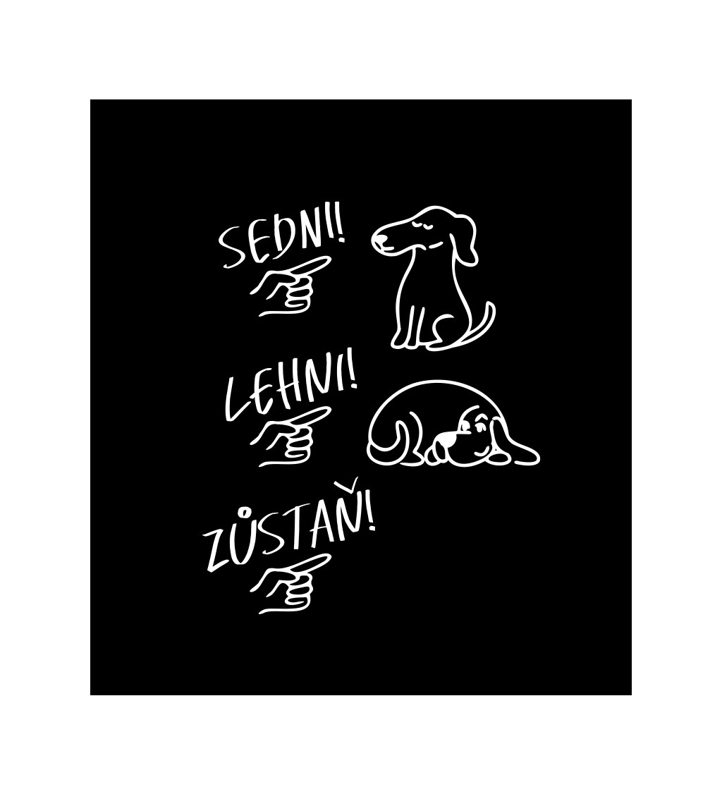 Černé pánské tričko – Sedni, lehni, zůstaň