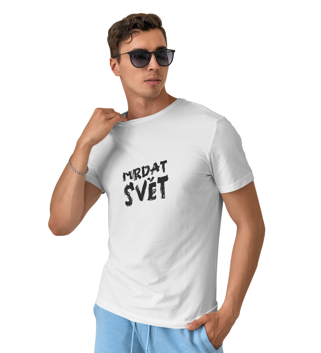 Bílé pánské tričko – Mrdat svět