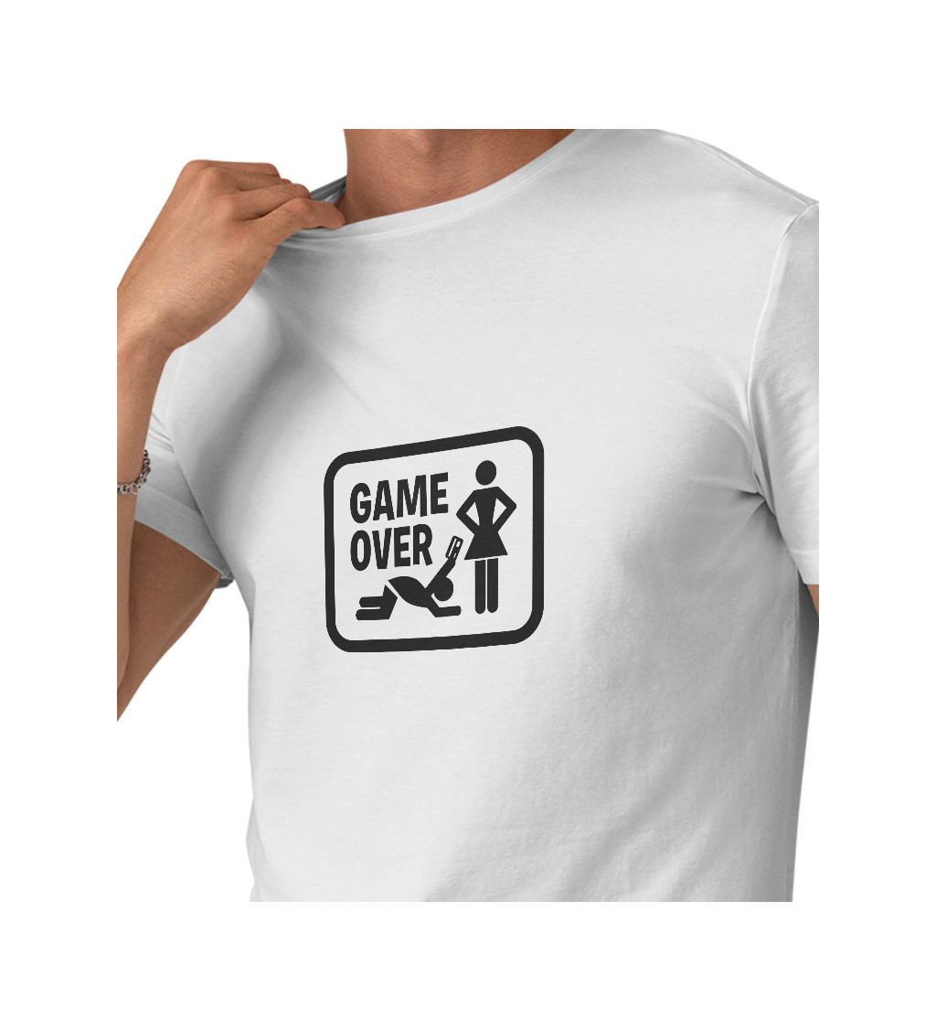 Bílé pánské tričko – Game over