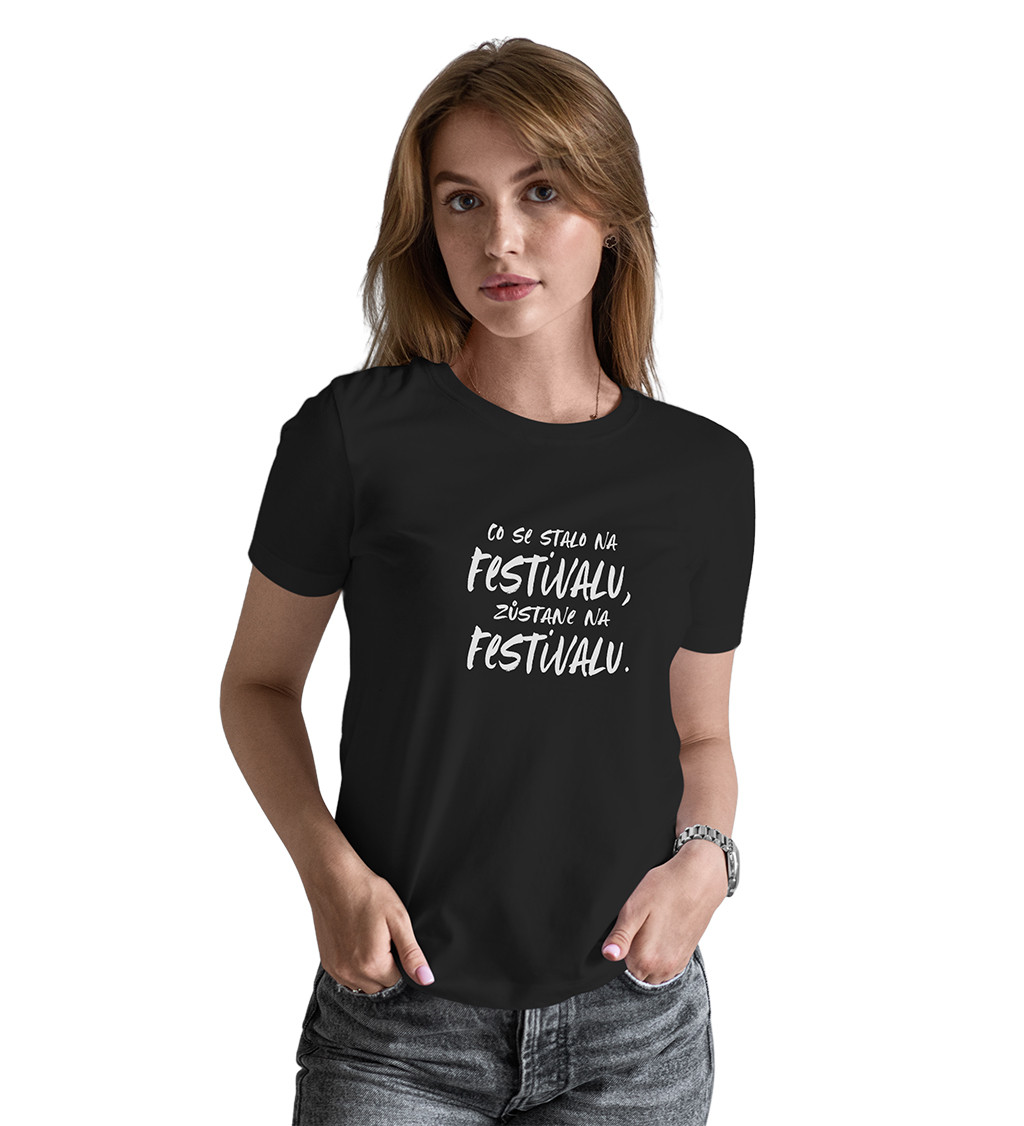 Černé dámské tričko – Co se stane na festivalu