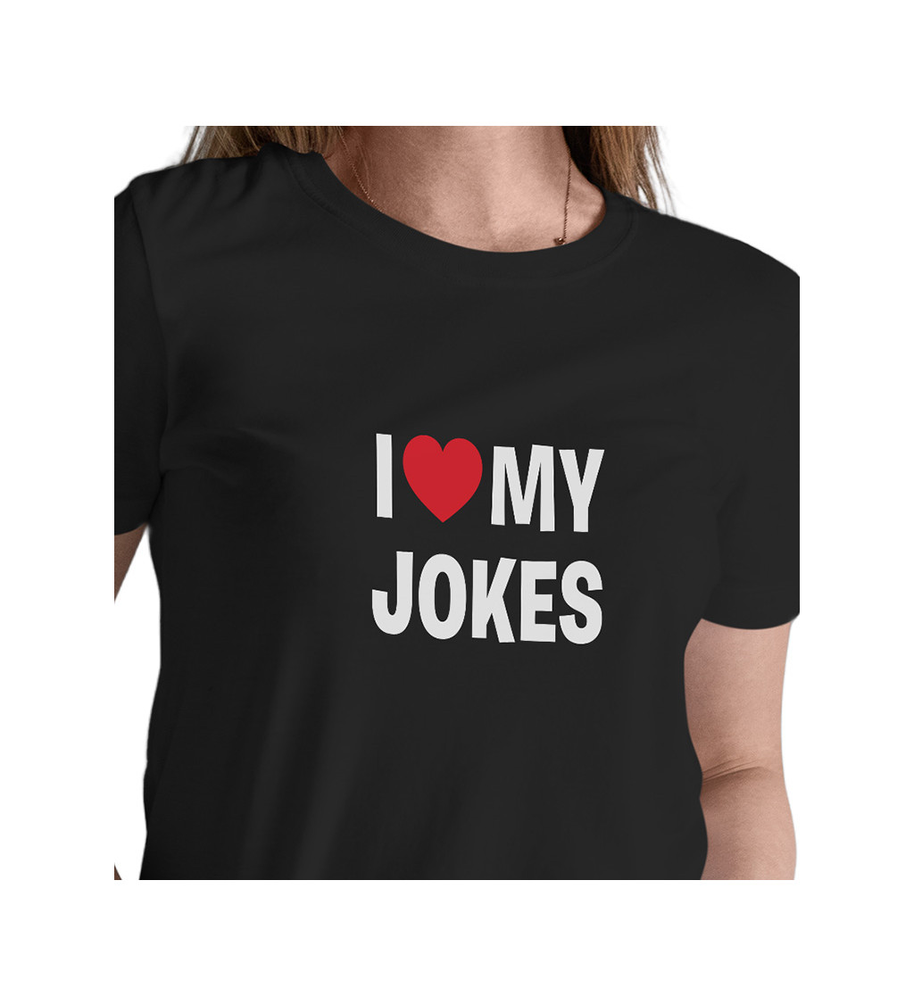 Černé dámské tričko – I love my jokes