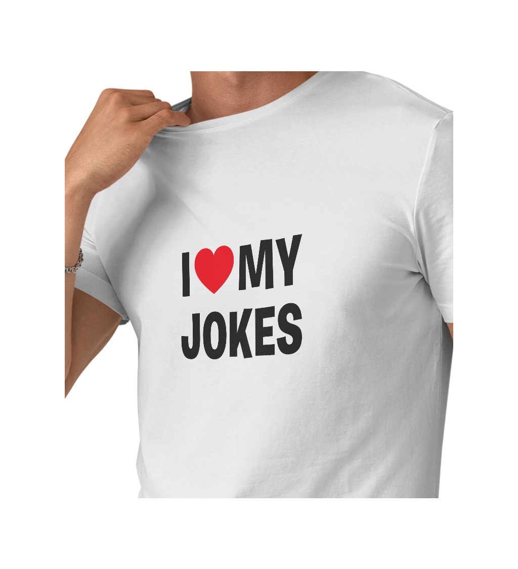Bílé pánské tričko – I love my jokes
