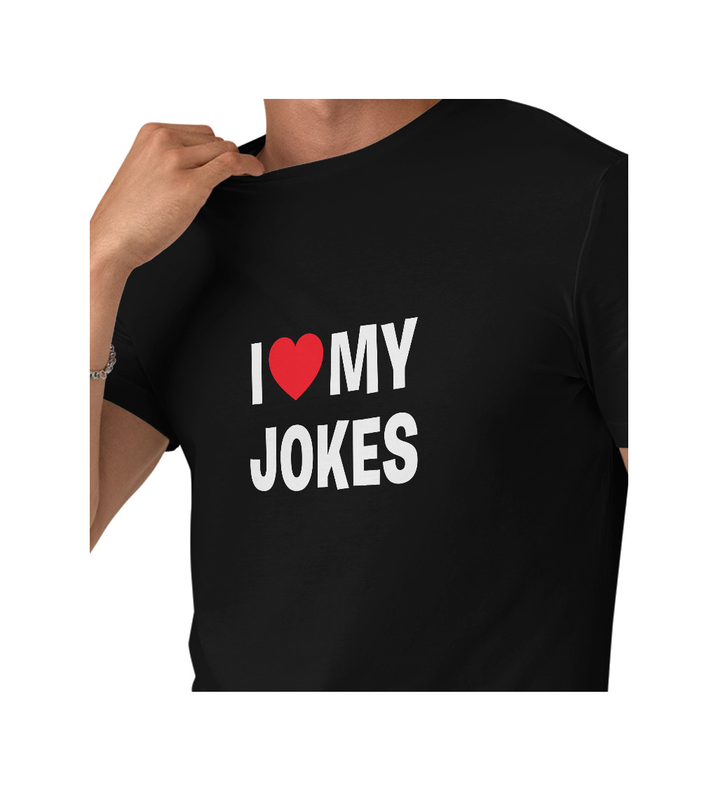 Černé pánské tričko – I love my jokes