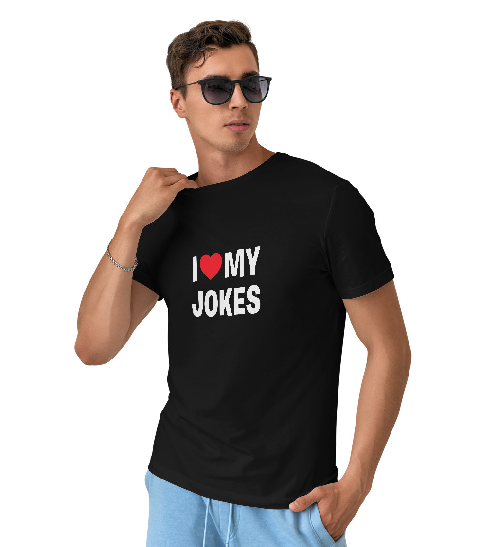 Černé pánské tričko – I love my jokes