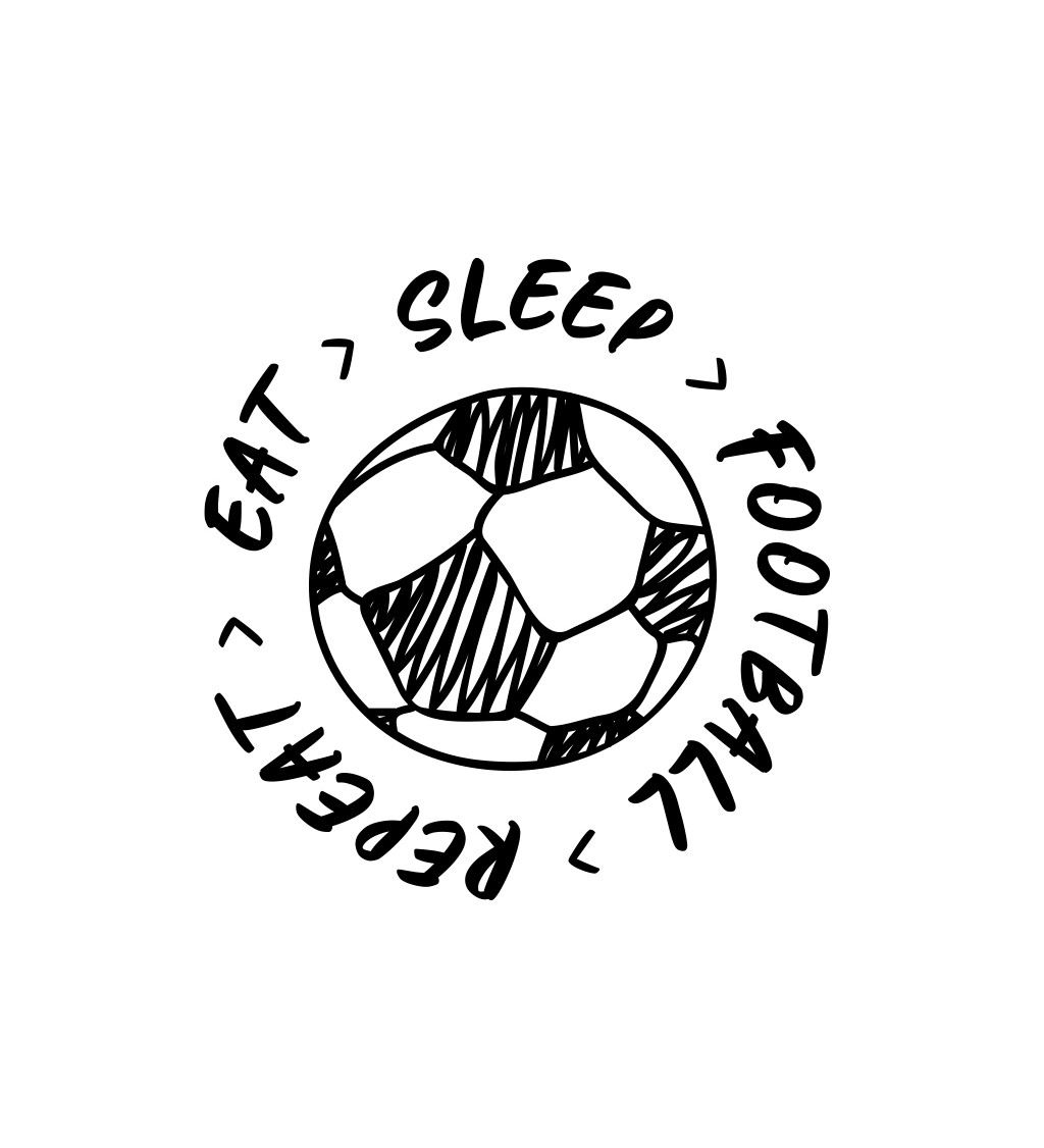 Bílé pánské tričko – Eat sleep football repeatS