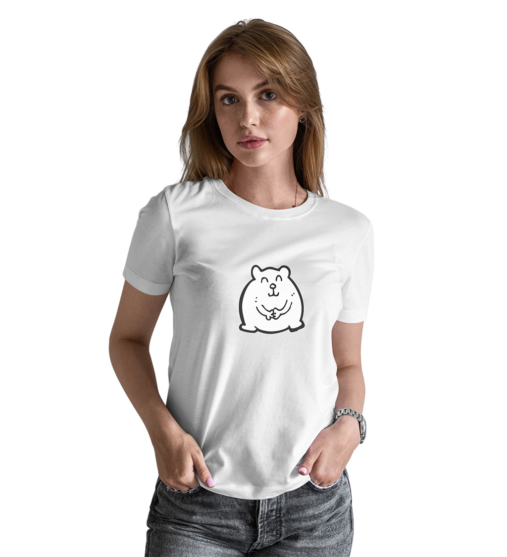 Bílé dámské tričko – Křeček