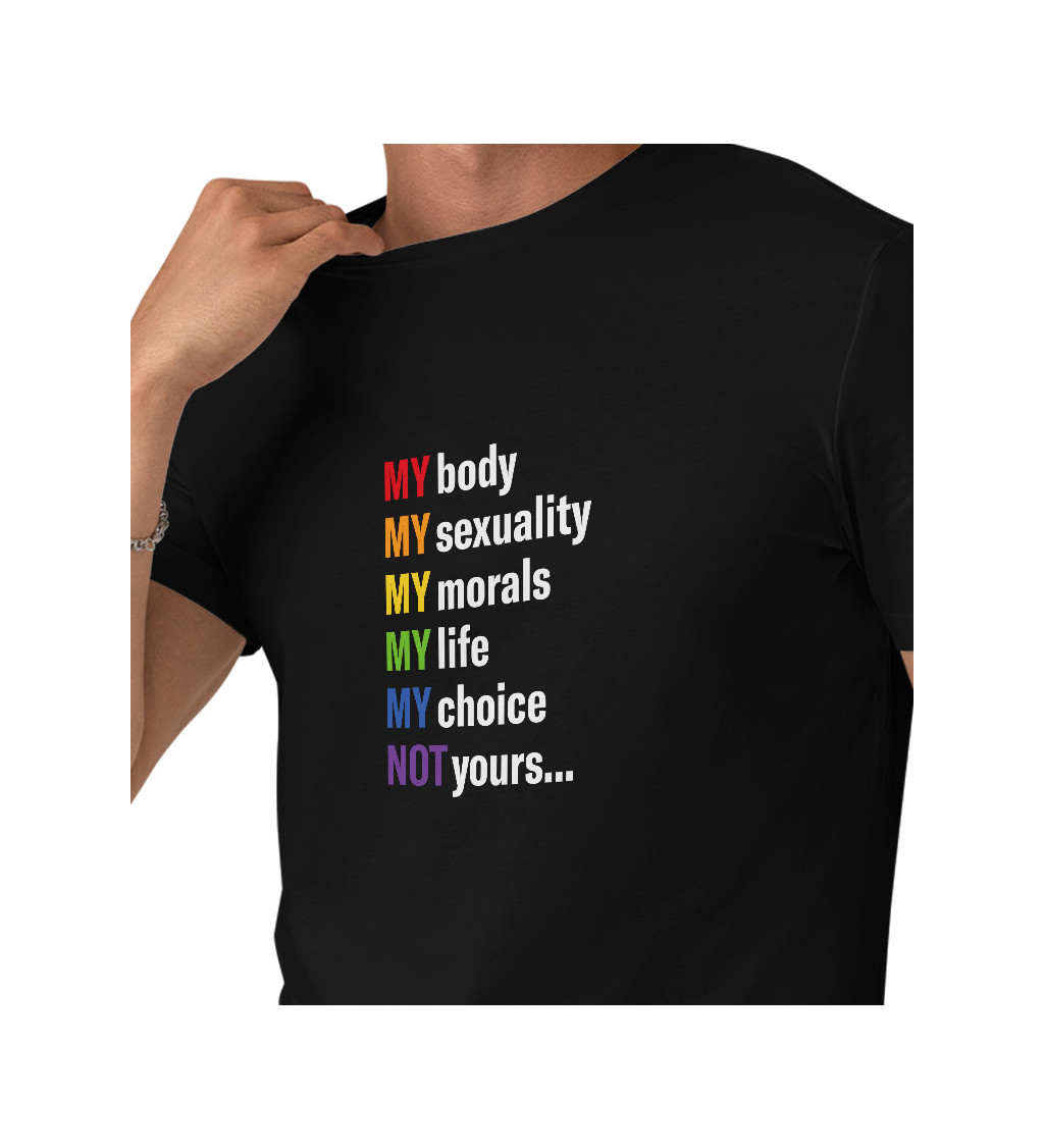 Černé pánské tričko – My body, my sexuality