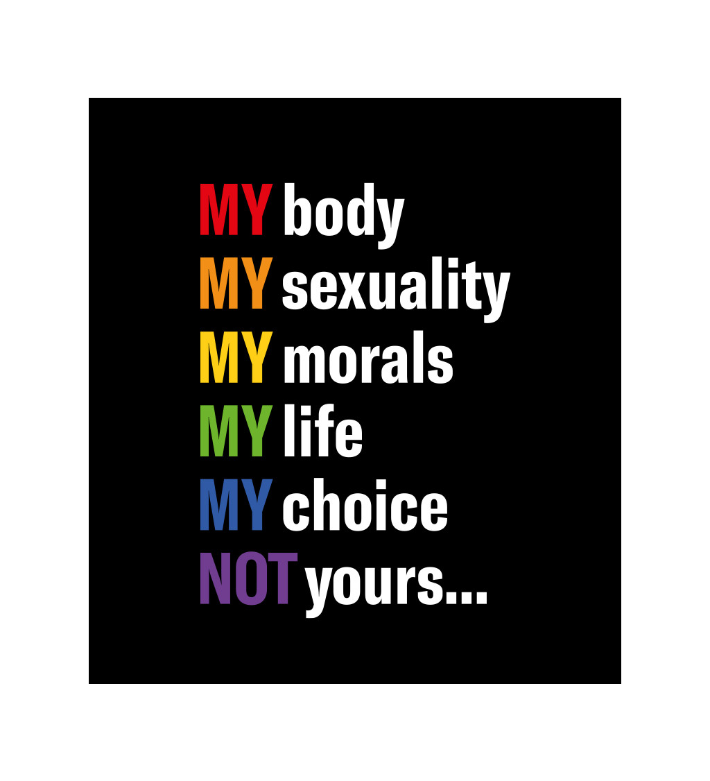 Černé pánské tričko – My body, my sexuality