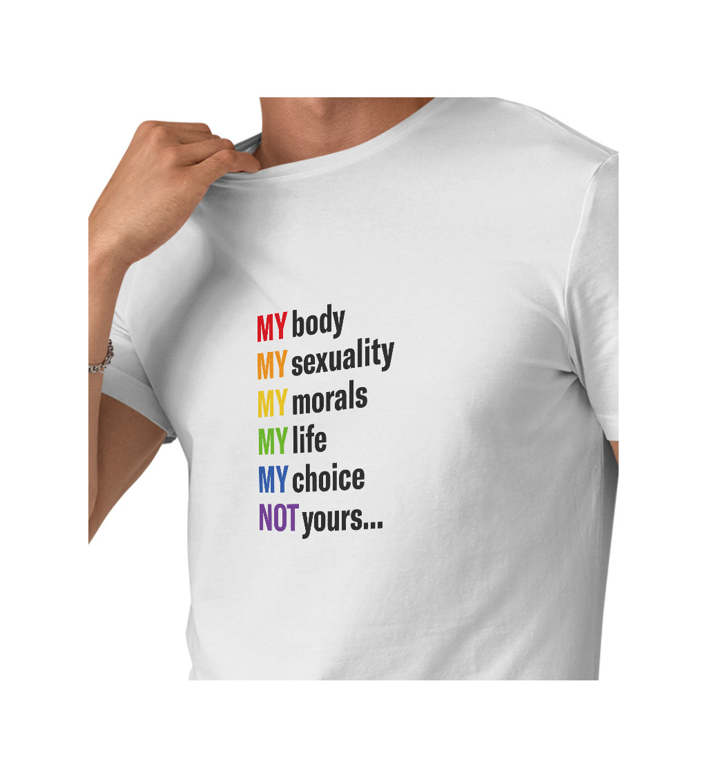 Bílé pánské tričko – My body, my sexuality