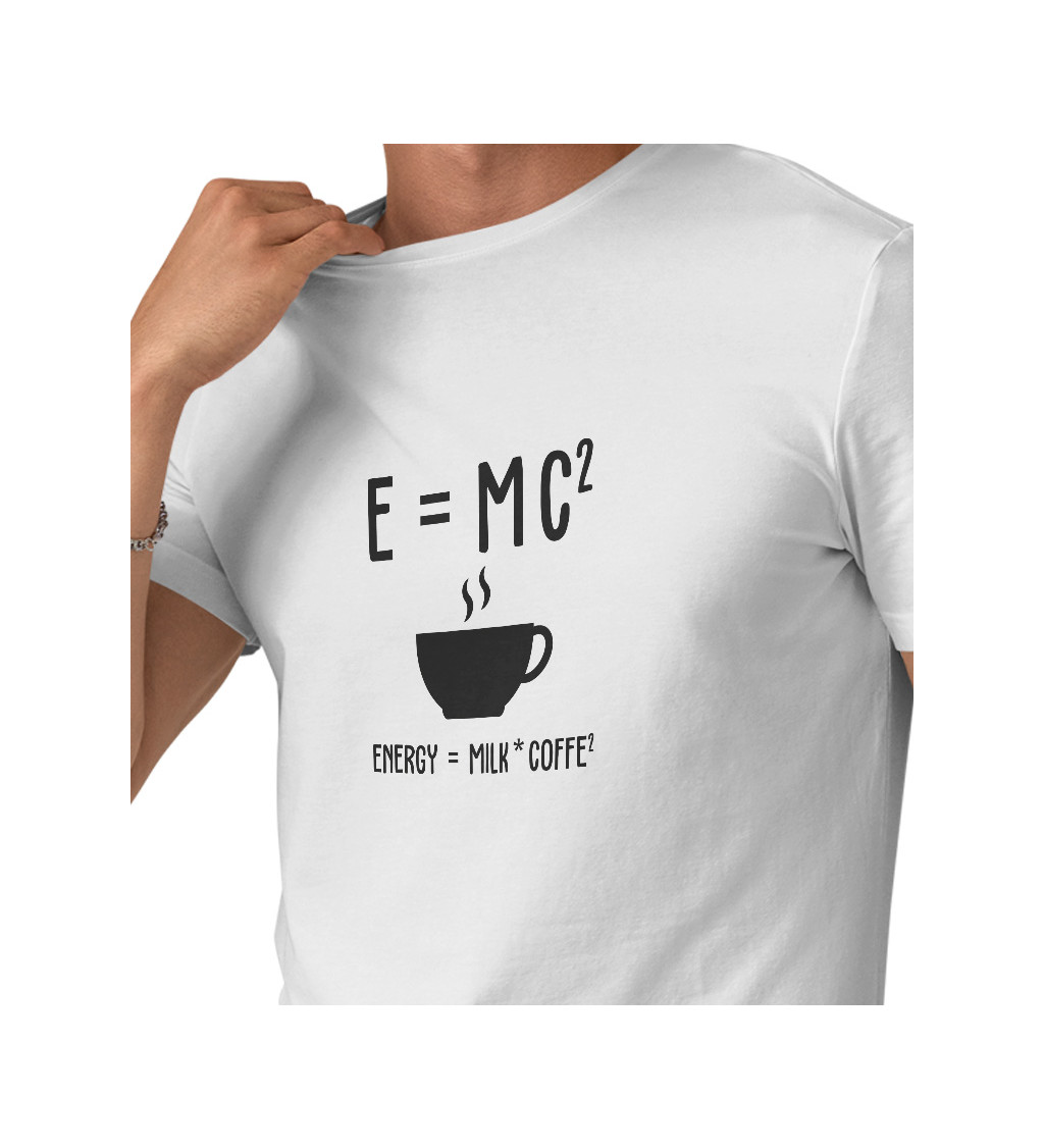 Bílé pánské tričko – E=MC²
