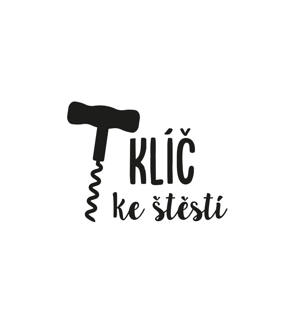Bílé pánské tričko – Klíč ke štěstí vývrtka
