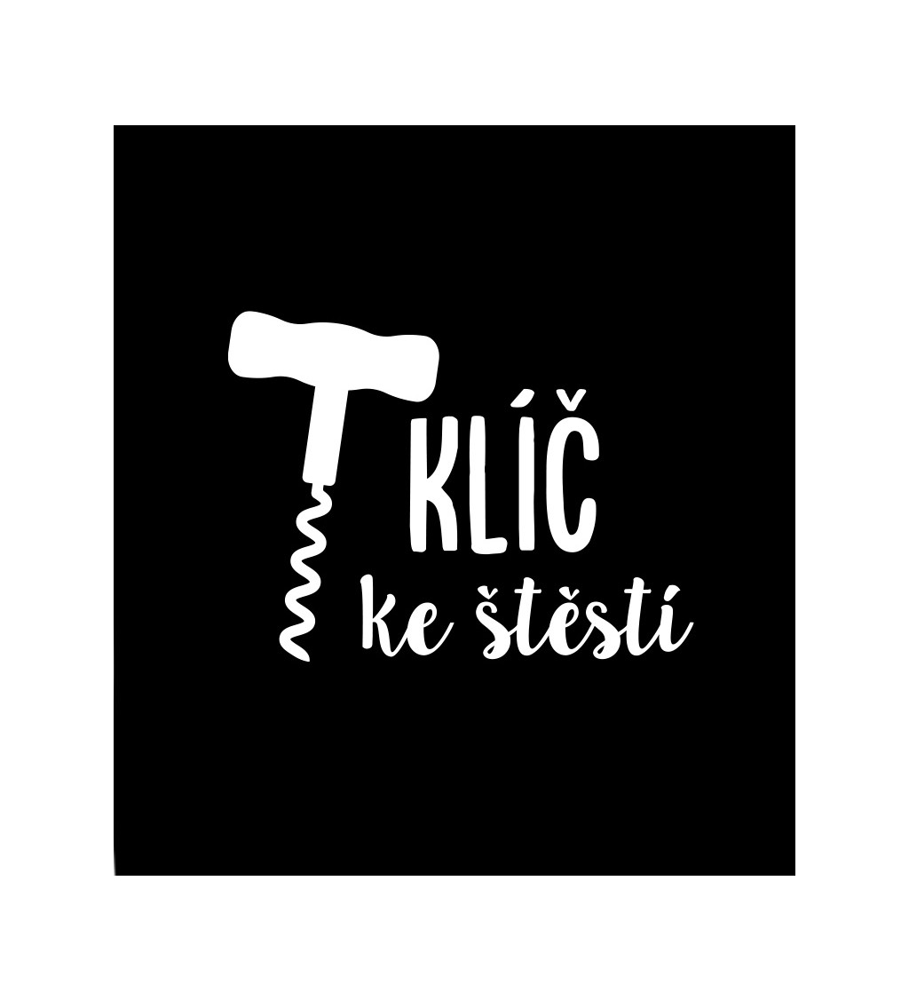 Černé dámské tričko – Klíč ke štěstí vývrtka