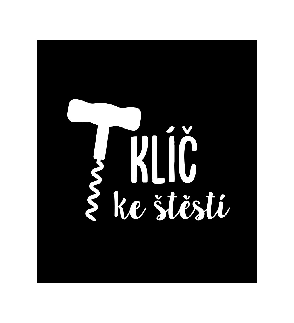 Černé pánské tričko – Klíč ke štěstí vývrtka