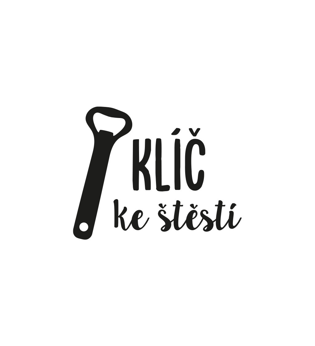 Bílé dámské tričko – Klíč ke štěstí otvírák