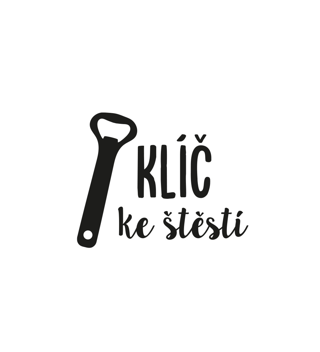 Bílé pánské tričko – Klíč ke štěstí otvírák