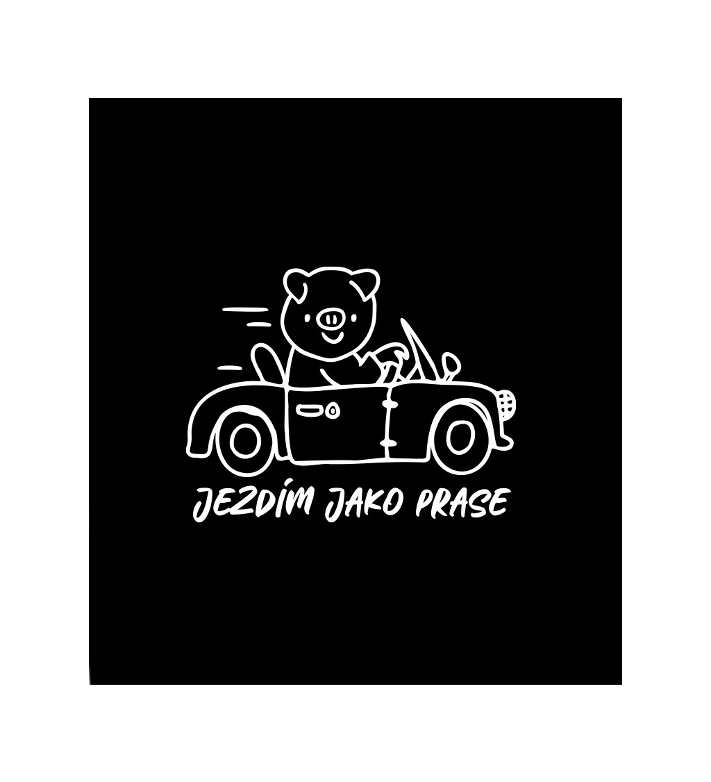 Dámské černé tričko – Jezdím jako prase