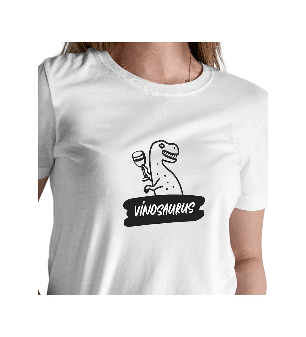 Dámské bílé tričko – Vínosaurus