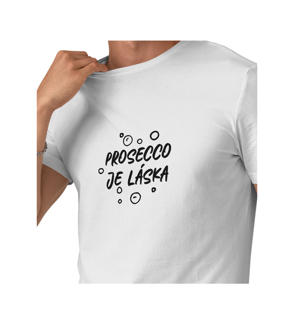 Pánské bílé tričko – Prosecco je láska