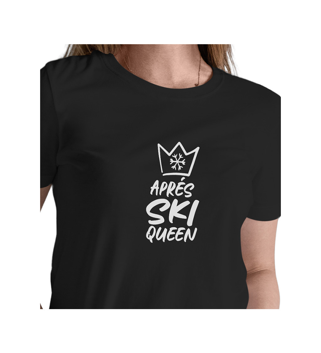 Černé dámské tričko – Aprés ski queen