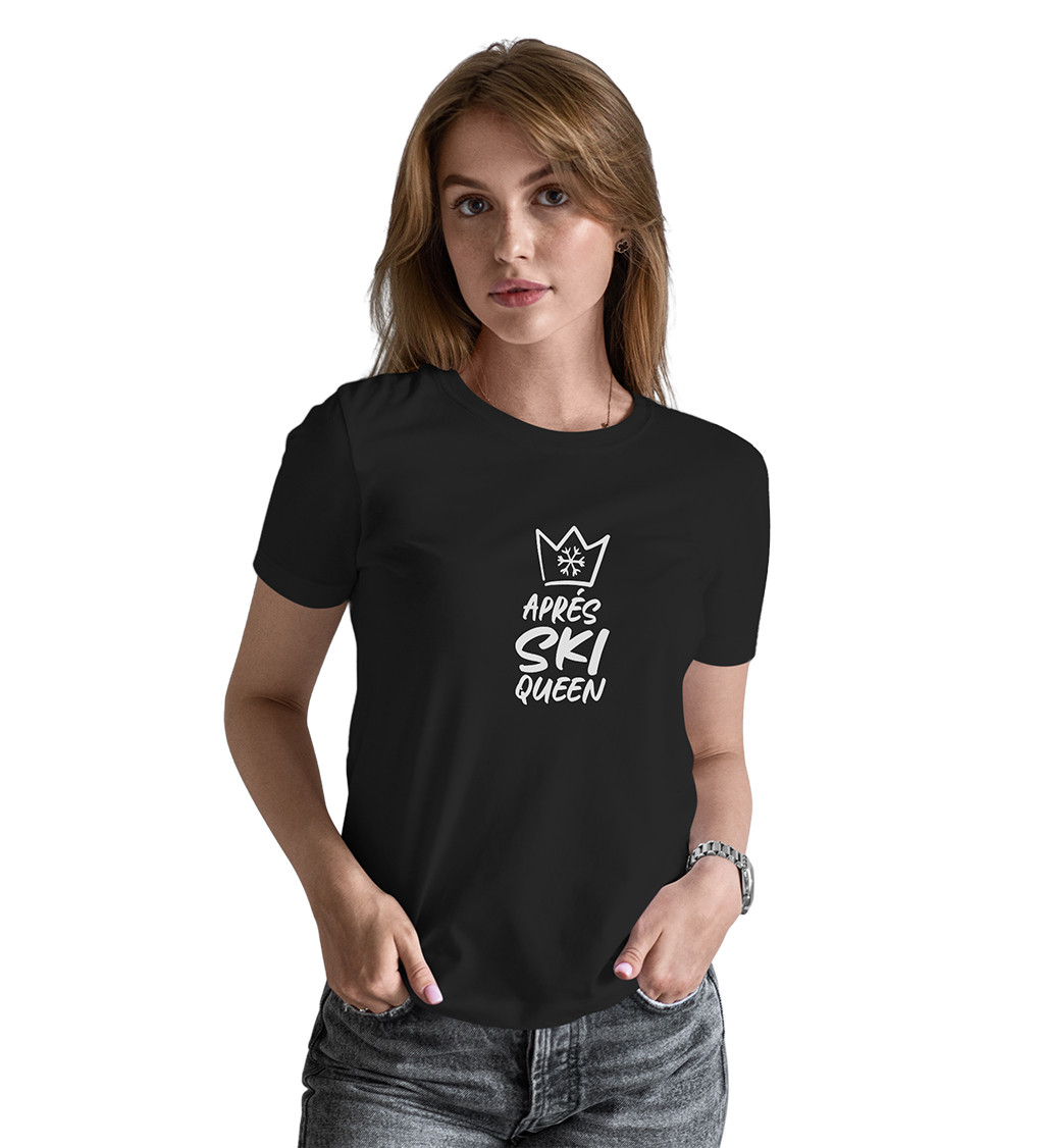 Černé dámské tričko – Aprés ski queen