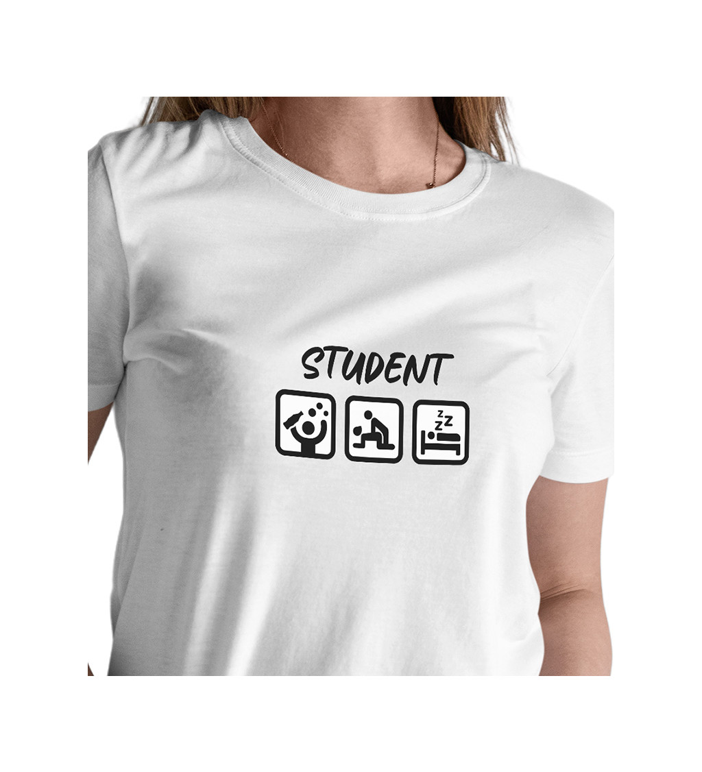 Dámské bílé tričko – Student