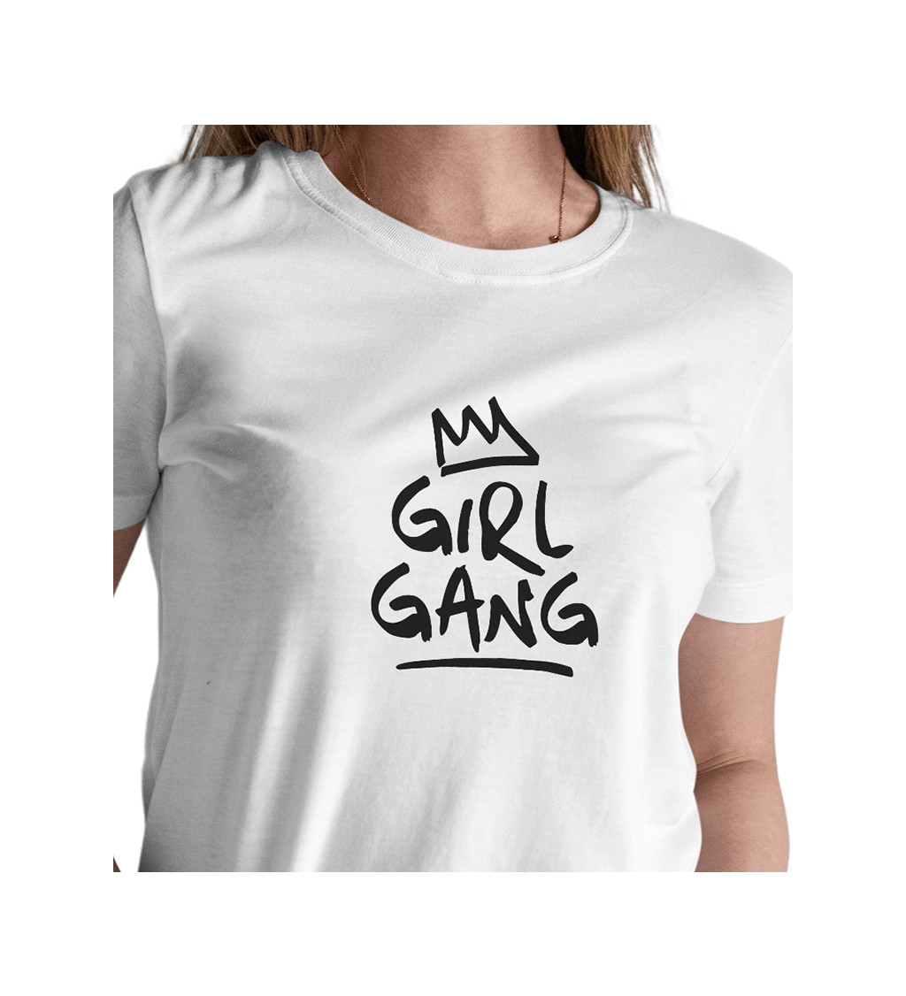 Dámské bílé tričko – Girl gang