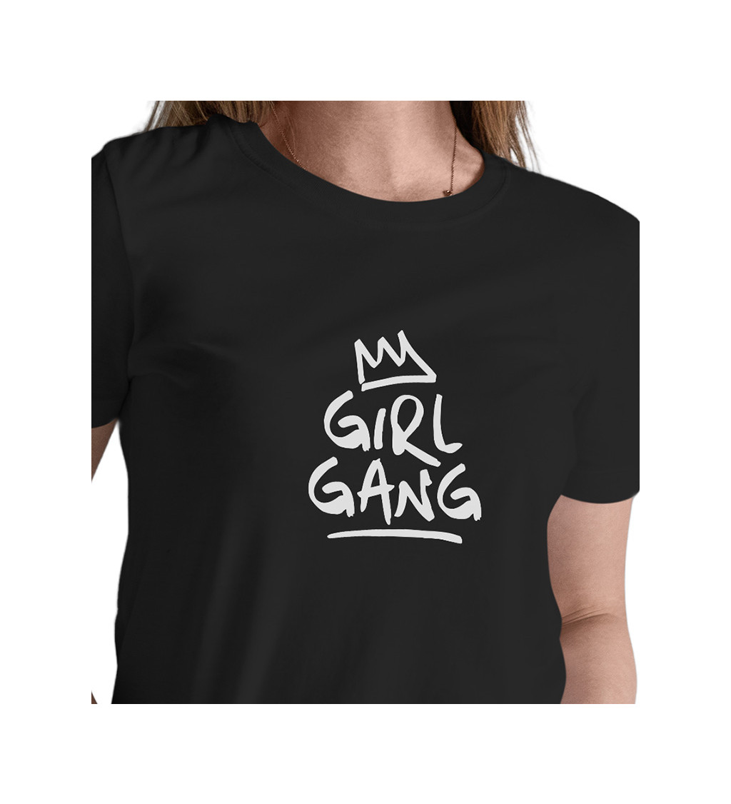Dámské černé tričko – Girl gang