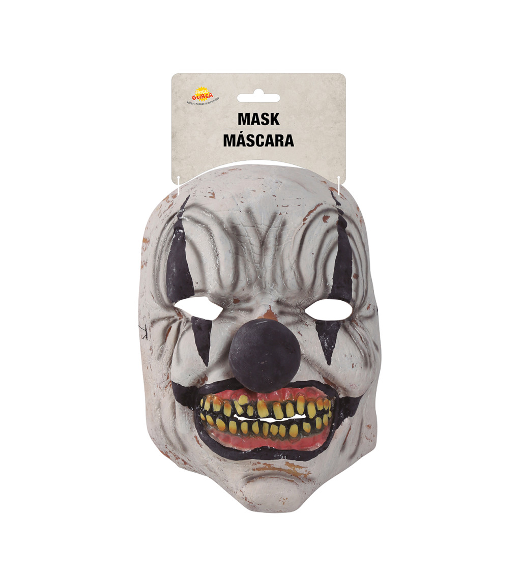 Bílá latexová klaunská maska