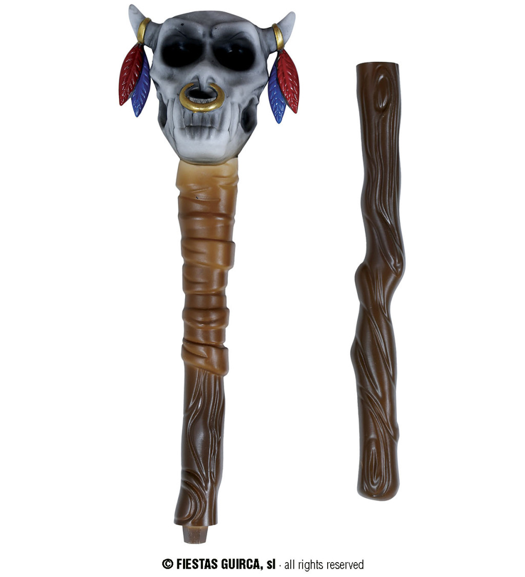 Hůl zdobená lebkou
