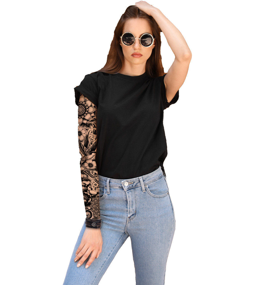 Tetování - rukáv v černobílém provedení